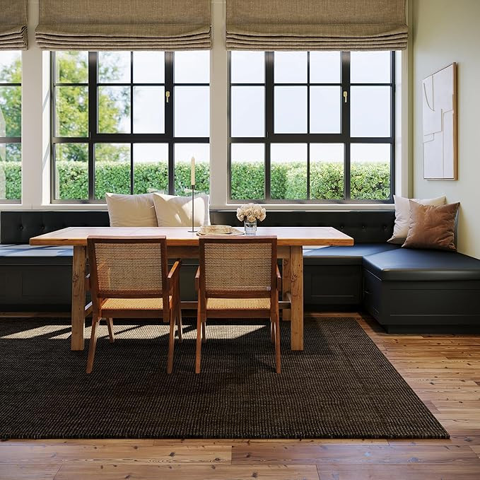 Rugs USA x Nate Berkus Crosby Solid Wool Cozy Area Rug, 6' x 9', Brown | Amazon (US)