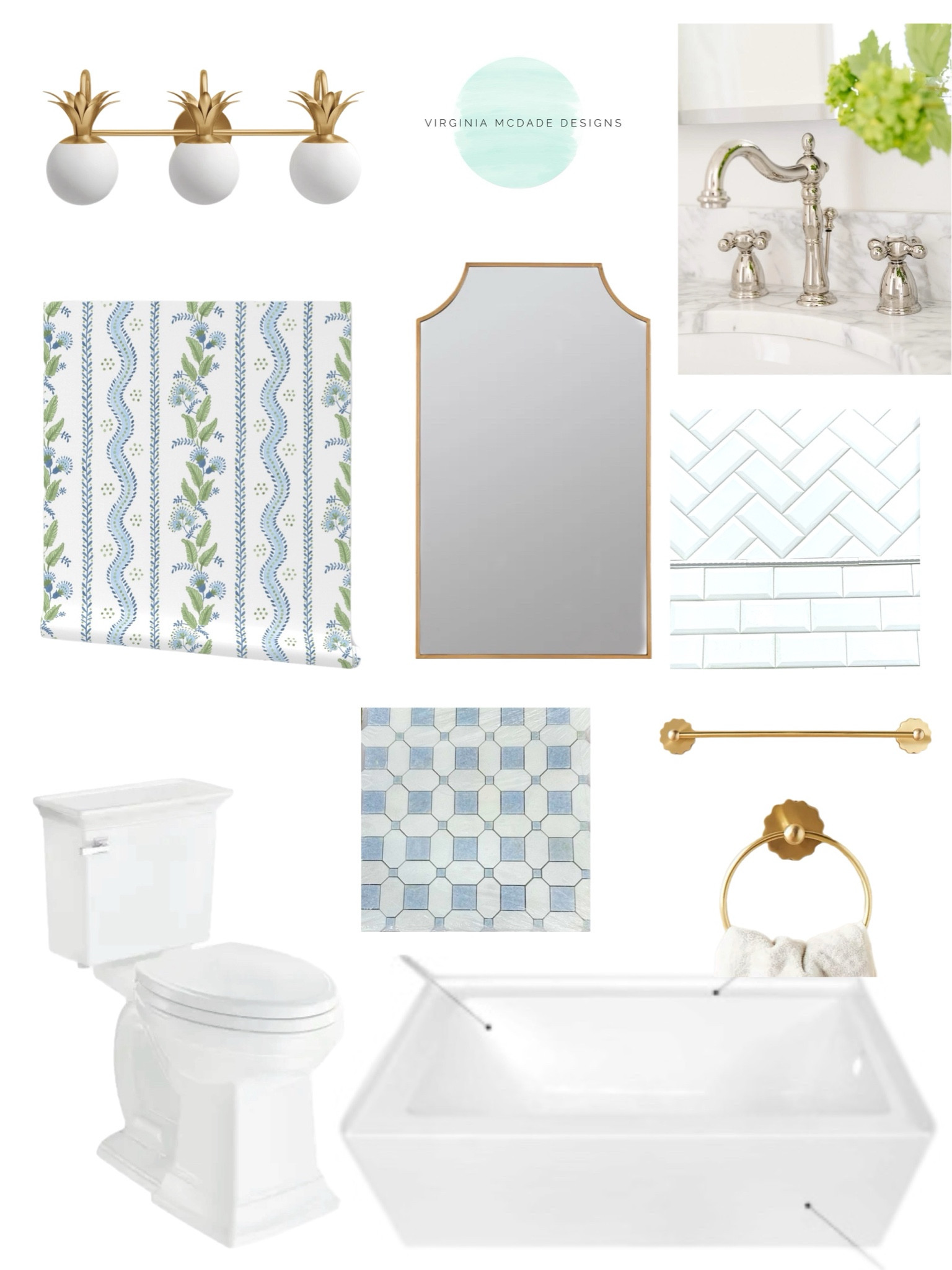 A small co do bathroom
 Got a grandmillenial remodel with classic pieces that will stand the test of time #bathroom #bathroomremodel #squaretoilet #polishednickel #wallpaper

#LTKHome
