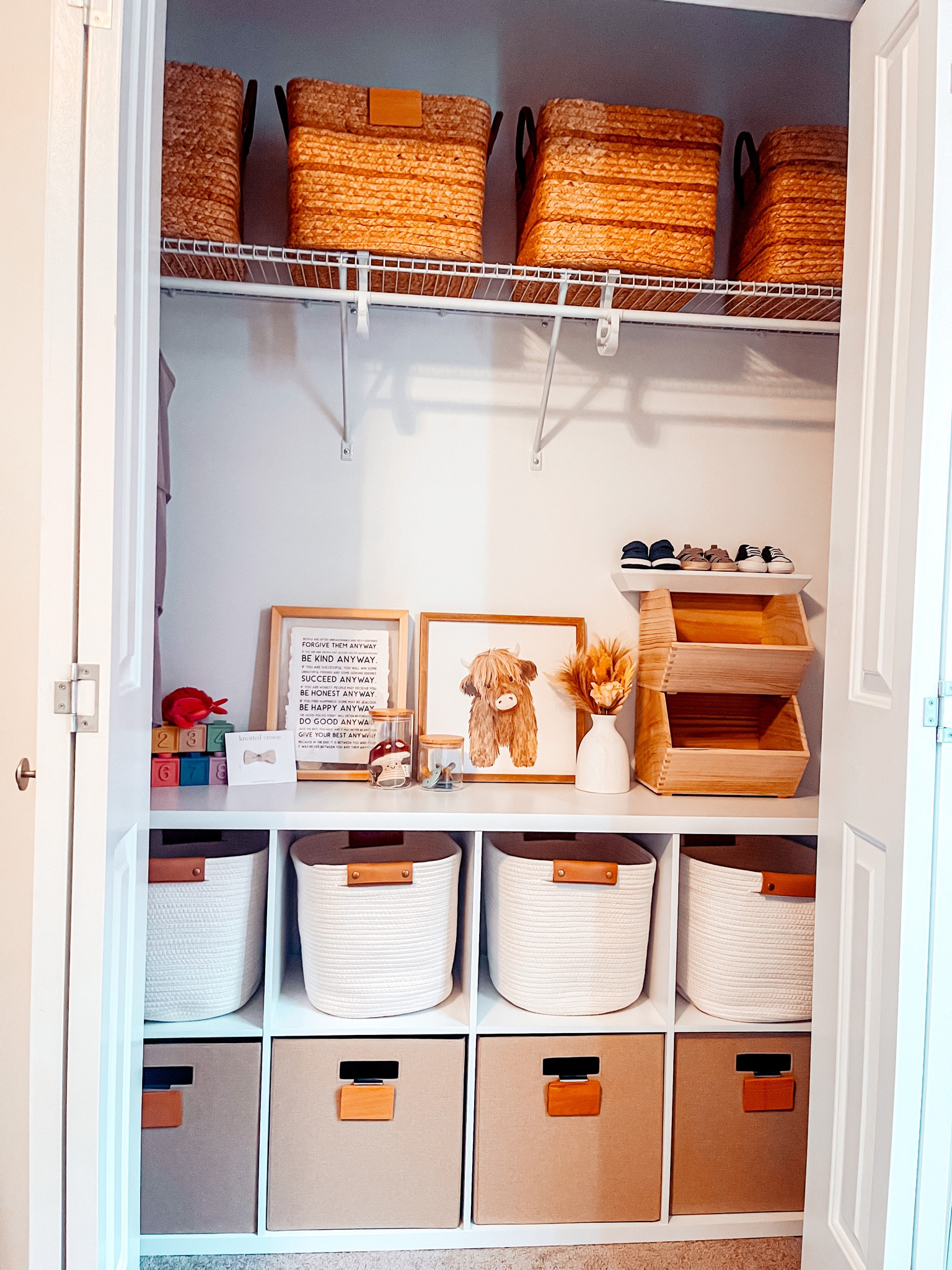 Nursery closet organization in the making. Stay tuned for the final reveal. Here is what we have so far. My favorite are the baskets!!

#LTKbaby #LTKhome #LTKkids