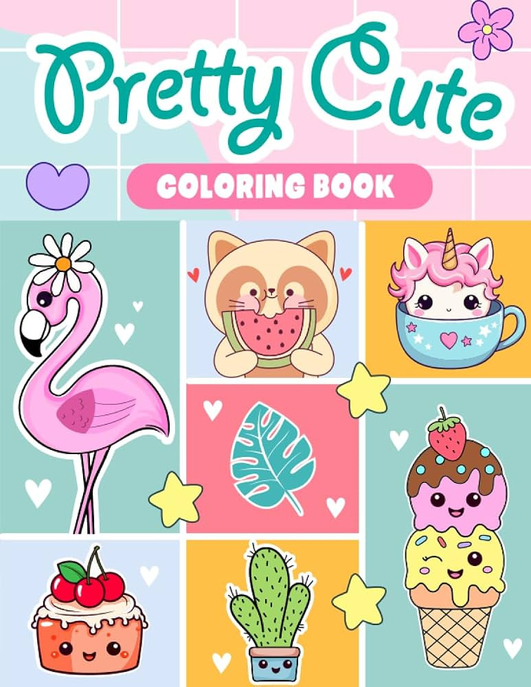 Pretty Cute Coloring Book for Girls Ages 4-8: 50 Delightful Kawaii Coloring Pages for Kids Featur... | Amazon (US)