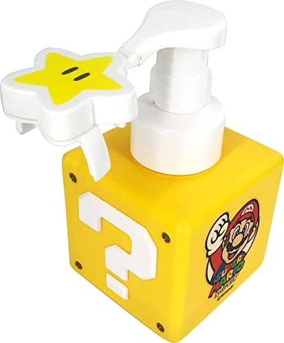 Super Mario Foam Soap Dispenser, 16.9 fl oz (500 ml), Yellow, Question Mark Box Shape | Amazon (US)