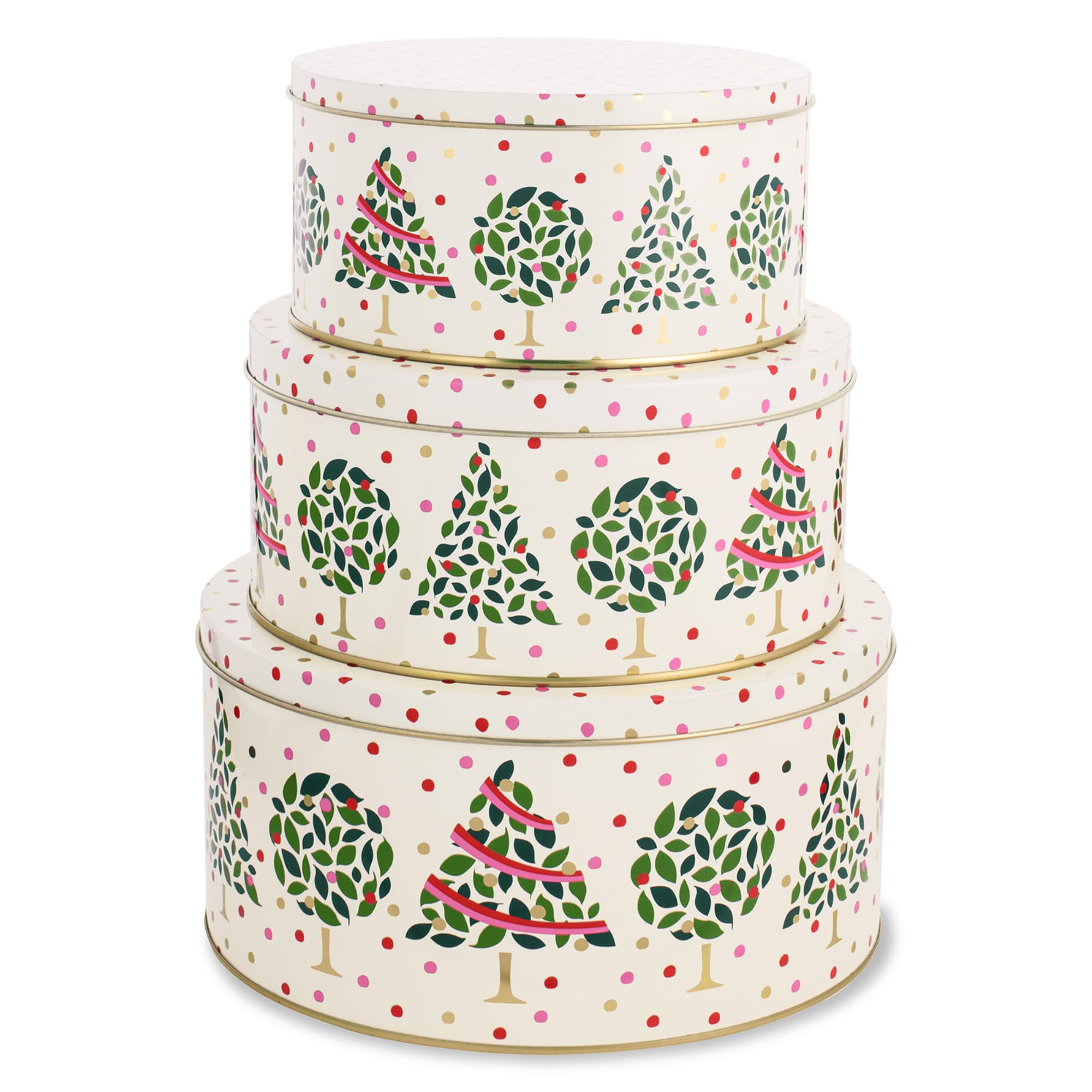 Kate Spade New York Metal Cookie Tins, 3-Piece Nesting Set, Small, Medium & Large, Christmas Cont... | Amazon (US)