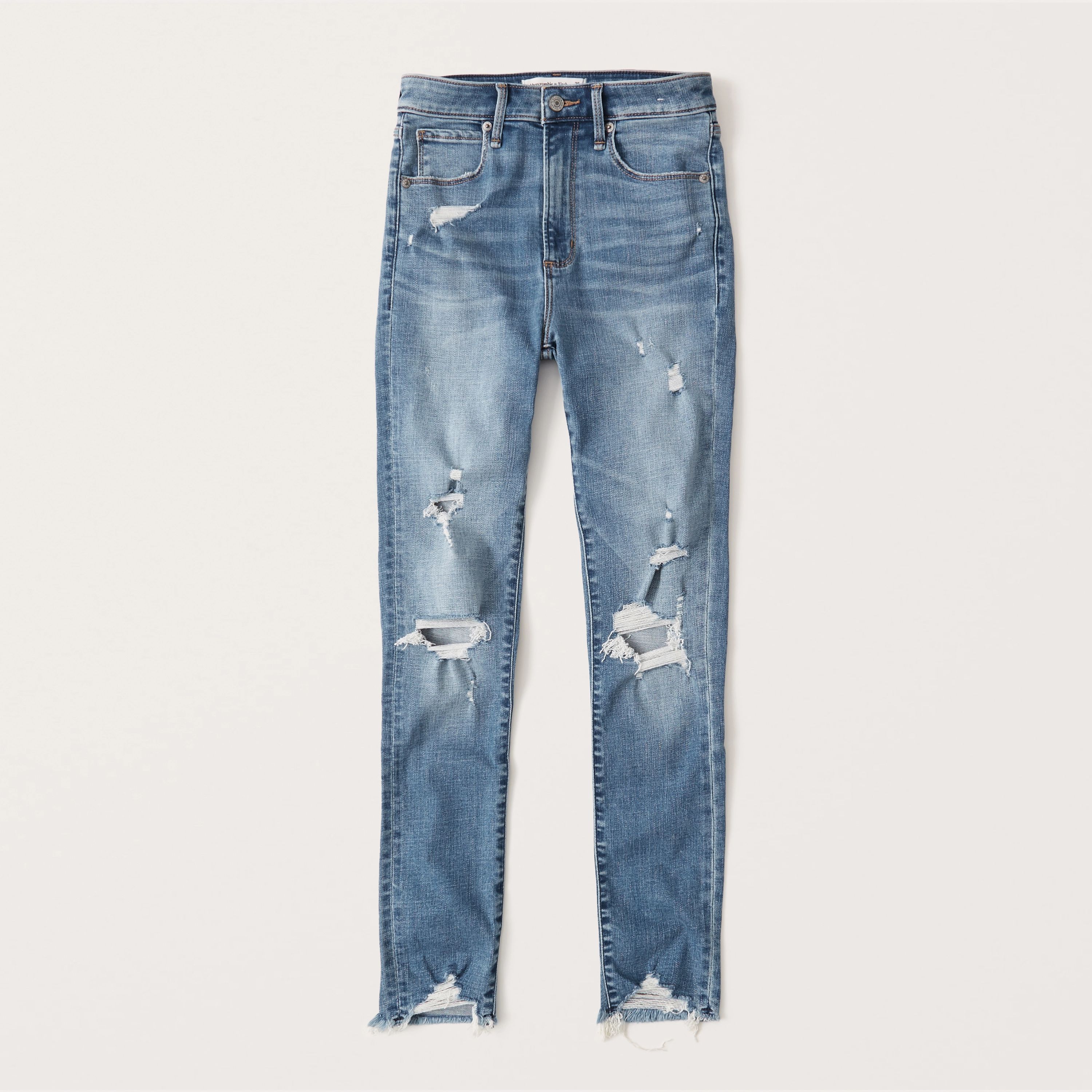 Women's High Rise Super Skinny Ankle Jeans | Women's Bottoms | Abercrombie.com | Abercrombie & Fitch (US)