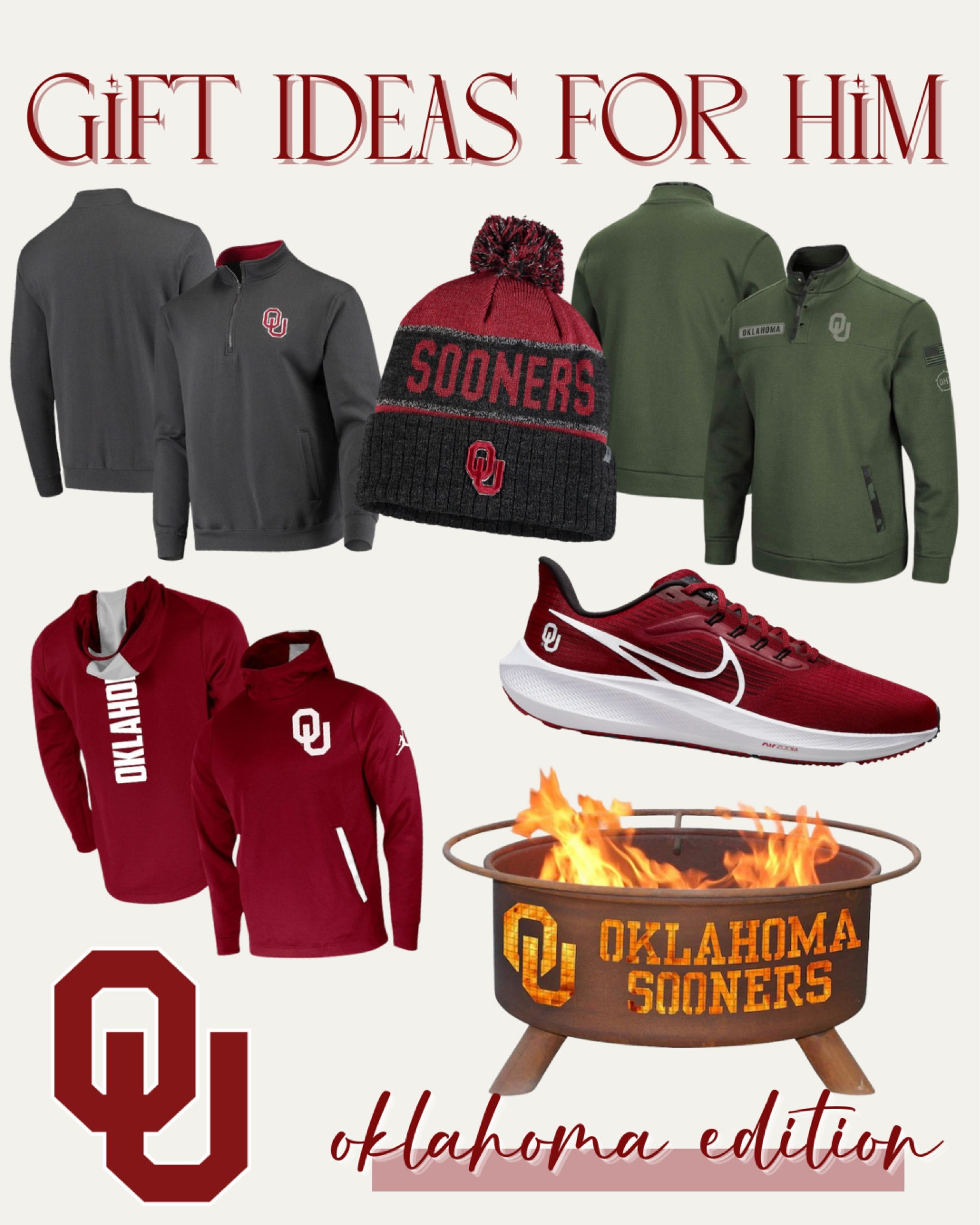 Gift Ideas For Him 
Oklahoma Sooners Edition 

#fanatics #giftsforhim #oklahomasooners #oklahomafootball #oklahomafootballgifts 

#LTKHoliday #LTKmens #LTKGiftGuide