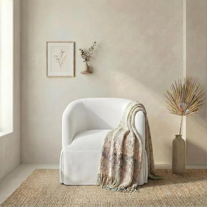 Swivel Accent Chair, 360 Degree Performance Fabric Armchair Modern Barrel Chairs Armchair for Liv... | Amazon (US)