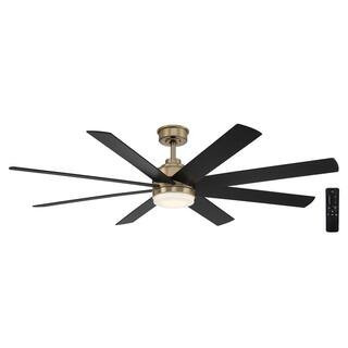 Celene 62 in. Integrated CCT LED Indoor/Outdoor Champagne Bronze Gold Ceiling Fan with Light and Remote Control | The Home Depot