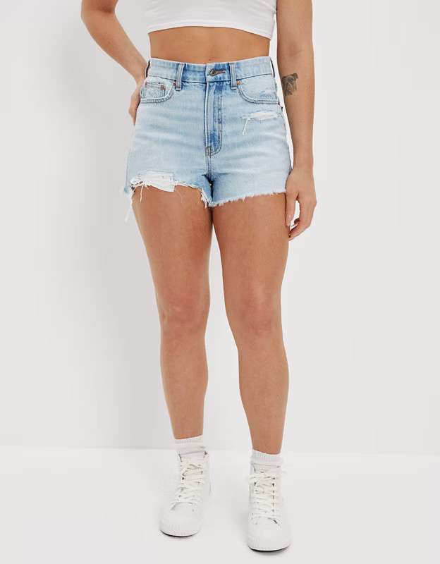 AE Strigid Denim Curvy Highest Waist '90s Boyfriend Short | American Eagle Outfitters (US & CA)