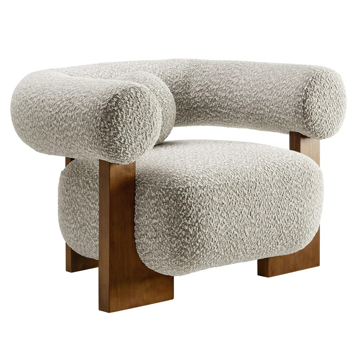 Jace Boucle Accent Chair In River Rock | Wayfair North America