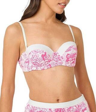Lilly Pulitzer Leven Lil Fleur De Lilly Print Contrast Trim Bralette Swim Top & Fantana Lil Fleur... | Dillard's