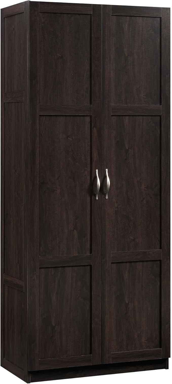Sauder Storage Cabinet/ Pantry cabinets, 29.61 " x D: 16.02 " x H: 71.50", Cinnamon Cherry finish | Amazon (US)