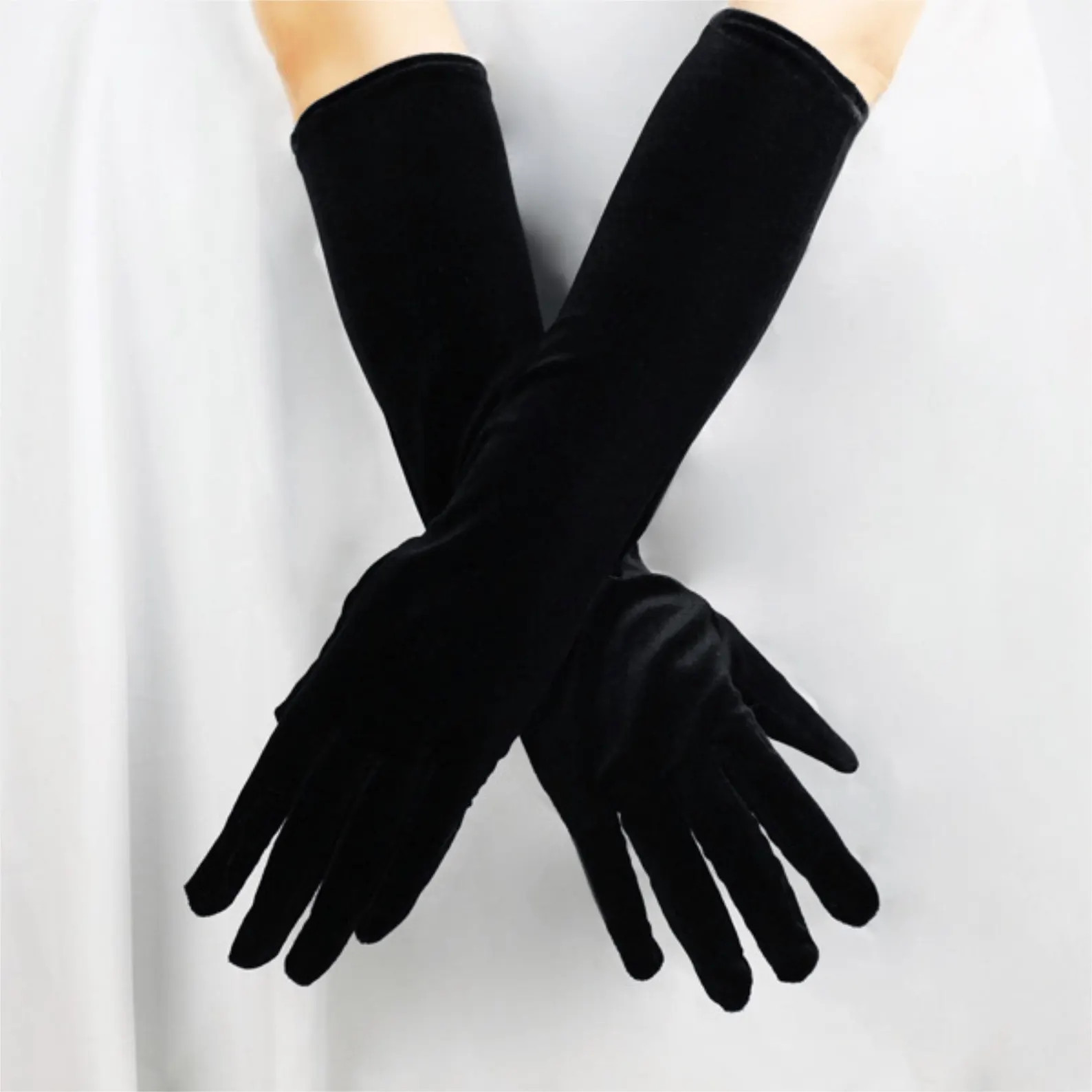 Audrey Hepburn Style Black Velvet Bridal Gloves–elegant Vintage Opera Length Wedding Gloves for... | Etsy (US)