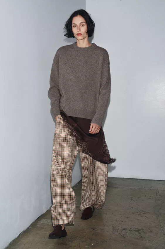 CASHMERE AND WOOL LONG SLEEVE SWEATER | Zara UK