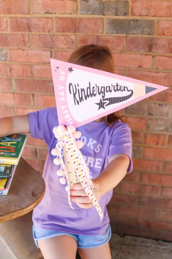 First Day to School Pencil Pennants | Printable Pennants + Flags | The Letter Vee