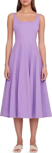 Wells Stretch Cotton Poplin Midi Fit & Flare Dress | Nordstrom