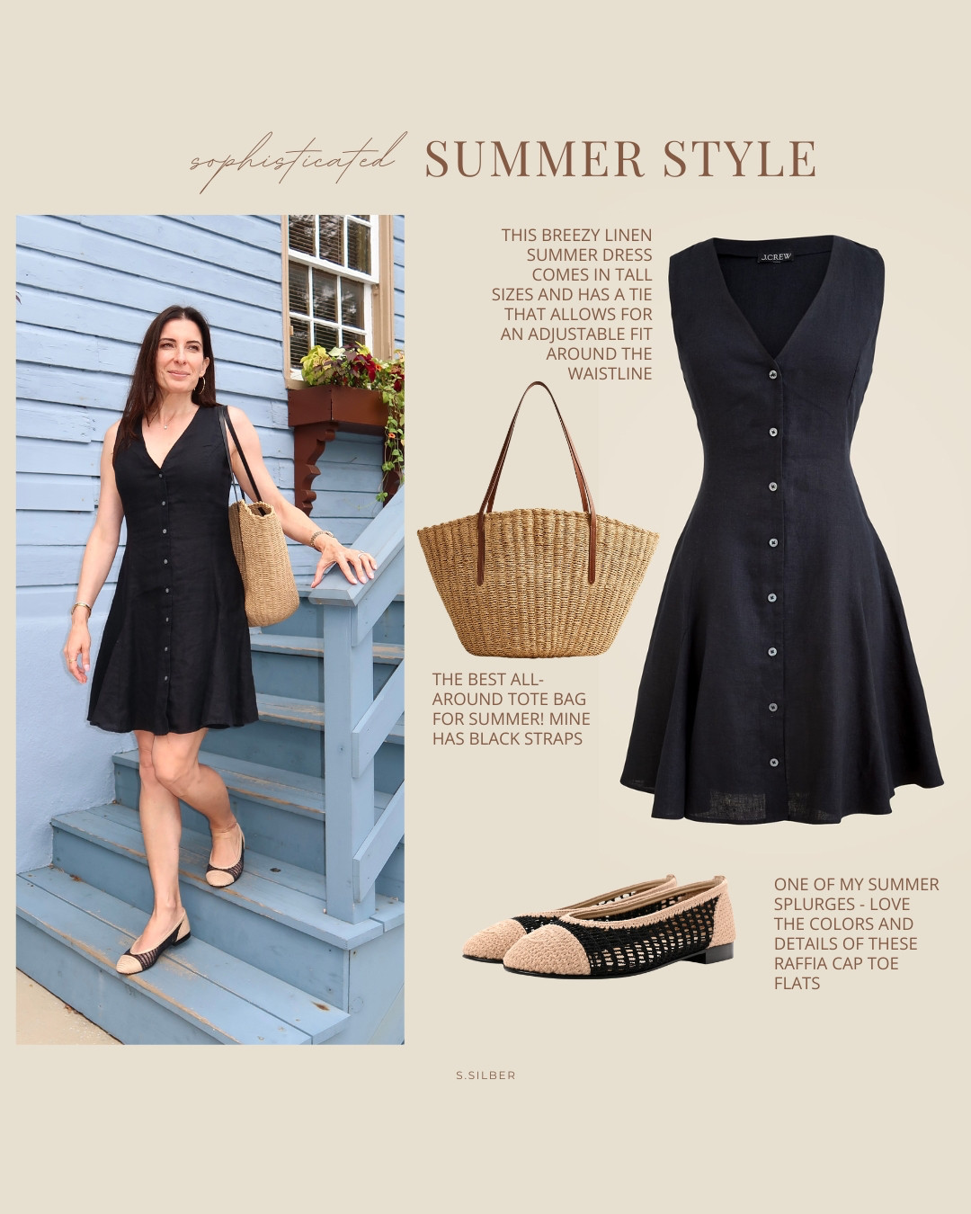 Elevated summer style! This dress is easy to accessorize with neutral tones. It comes in a few other colors and tall sizes too!

J.Crew, linen, Como tote bag, raffia, Chanel ballet flats, elevated casual, what to wear, vacation, beach, outfit ideas, Stefana Silber 

 #LTKSeasonal #LTKOver40 #LTKStyleTip