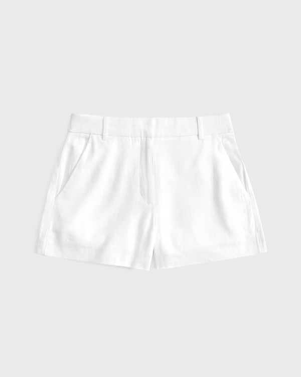Women's A&F Sloane Tailored Linen-Blend Short | Women's Bottoms | Abercrombie.com | Abercrombie & Fitch (US)