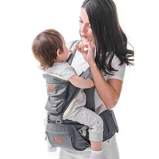 SUNVENO Baby Hipseat Ergonomic Baby Carrier Soft Cotton 6 in 1 Safety Infant Newborn Hip Seat for... | Amazon (US)