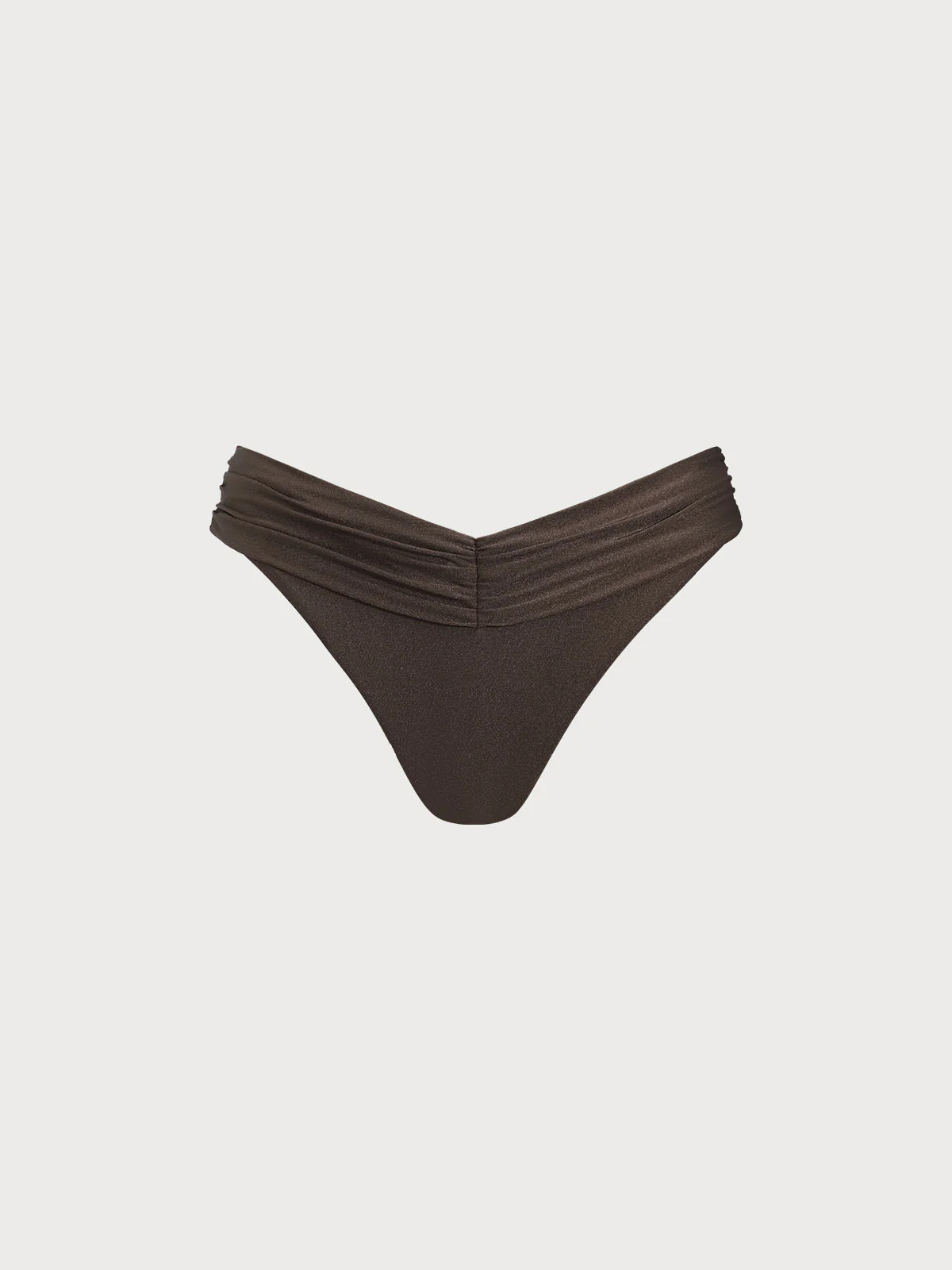 Dark Coffee Ruched Bikini Bottom & Reviews - Dark Coffee - Sustainable Bikinis | BERLOOK | BERLOOK