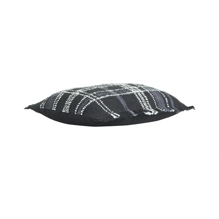 Better Homes & Gardens 14" x 20" Lulu Black Plaid Cotton Rich Decorative Pillow | Walmart (US)
