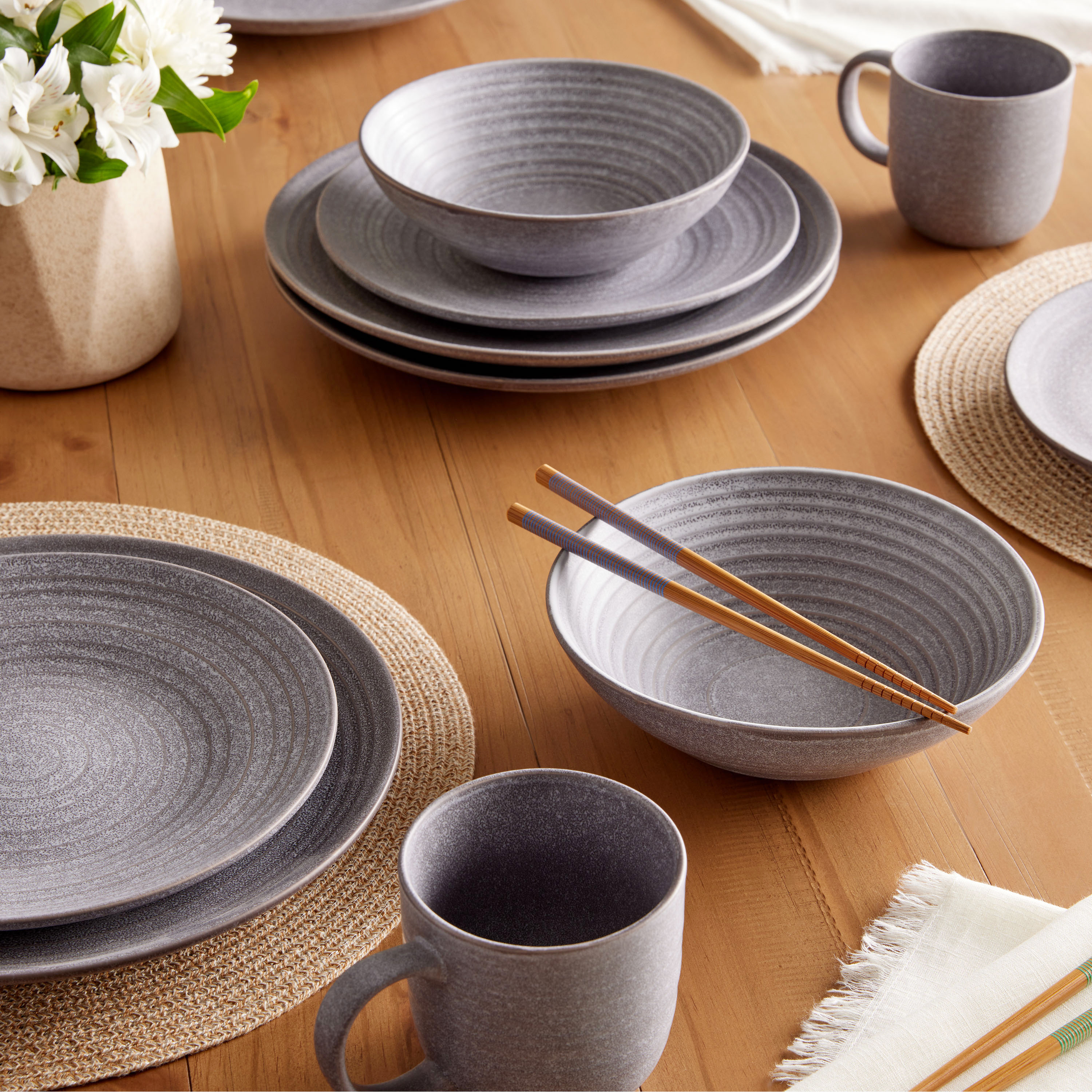 Ash Satin Gray Speckled Dinnerware Collection - World Market | World Market