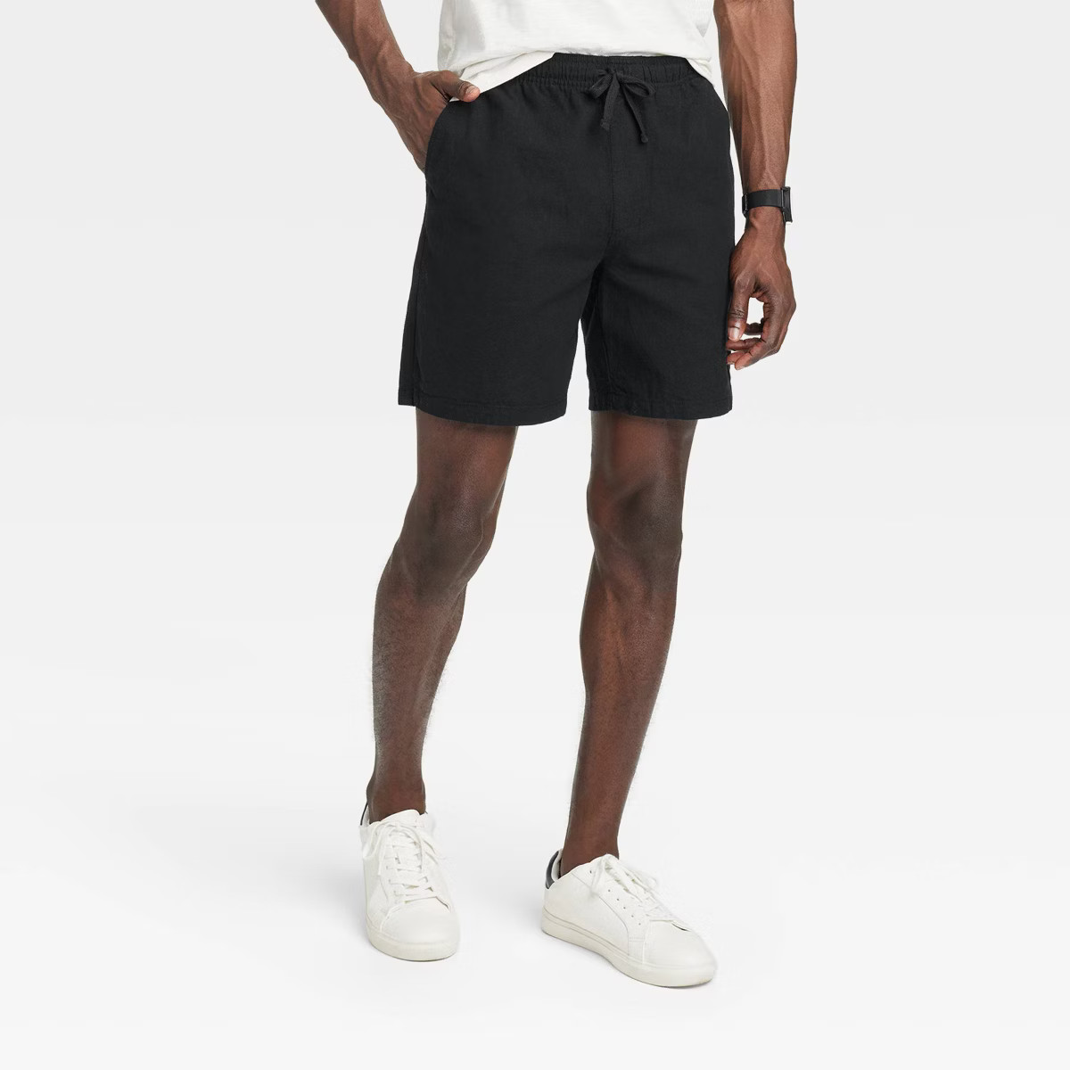 Men's 7" Everyday Relaxed Fit Pull-On Shorts - Goodfellow & Co™ Black L | Target