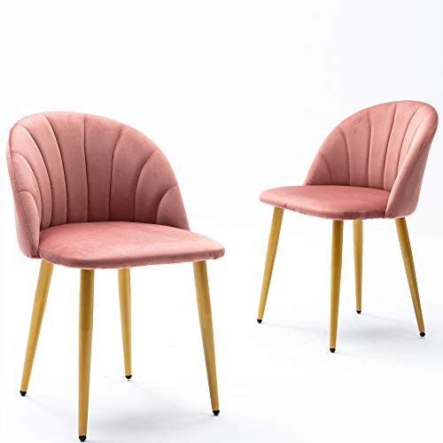 Virabit Living Room Chairs Set of 2, Velvet Dining Chairs with Metal Legs, Upholstered Side Chairs for Kitchen/Vanity/Patio | Amazon (US)