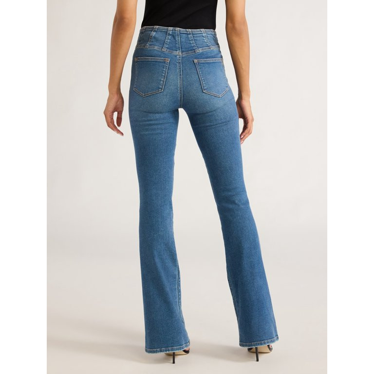 Sofia Jeans Women's Melisa Flare Super High Rise Curve Corset Jeans, 32.5" Inseam, Sizes 0-20 | Walmart (US)