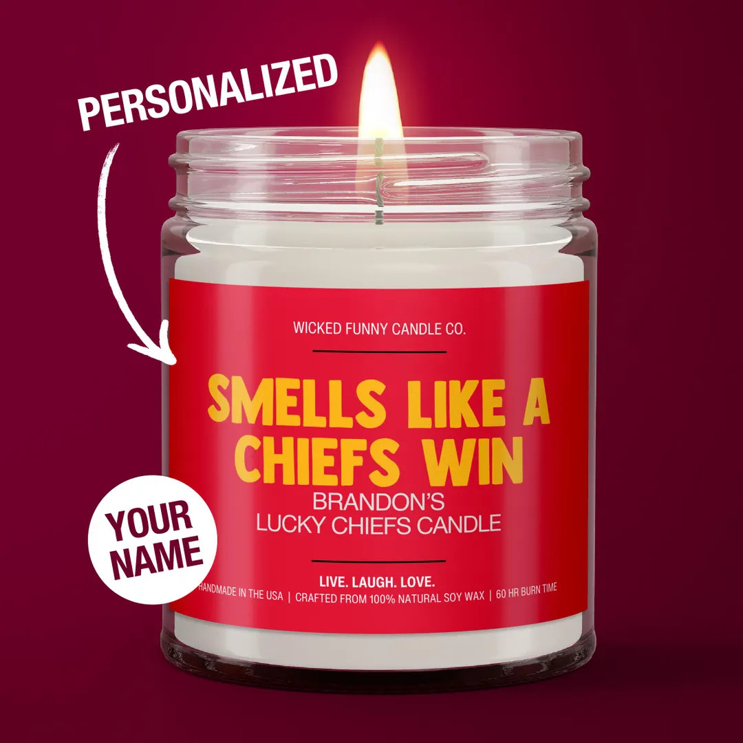 Personalized Smells Like a Chiefs Win Candle Custom Kansas City Chiefs Gift for Chiefs Fan Lucky ... | Etsy (US)