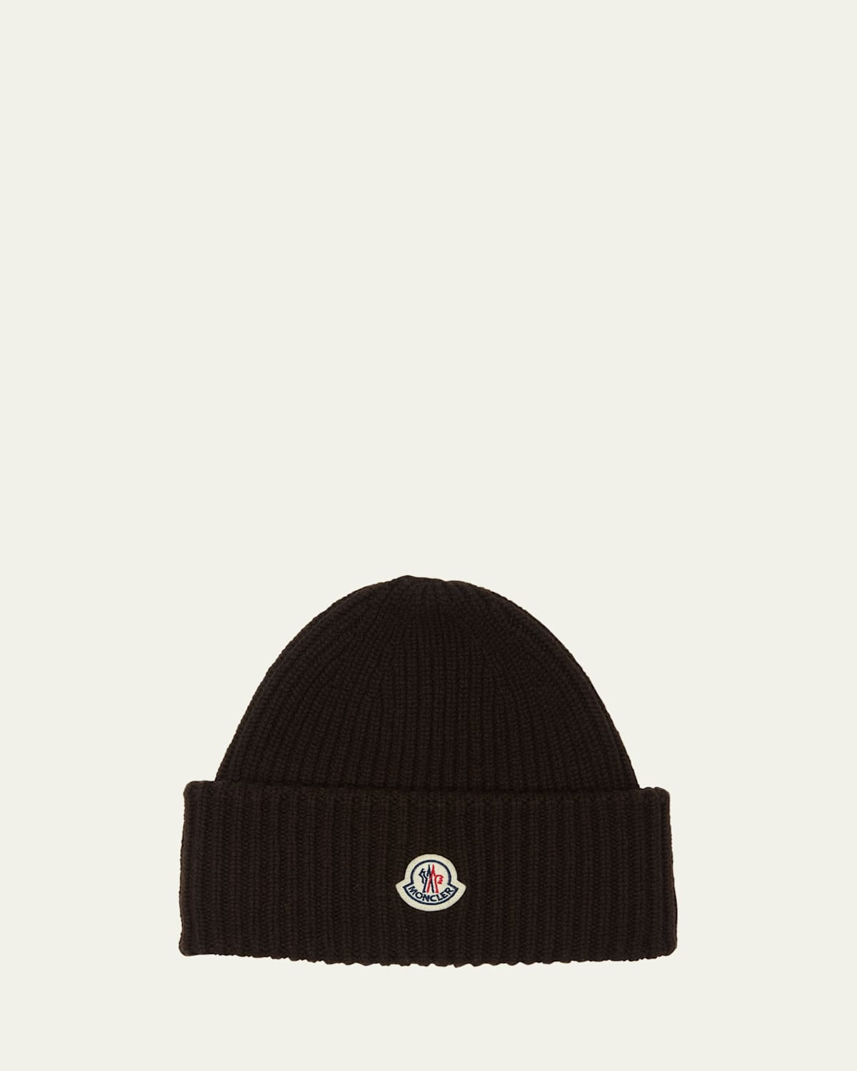 Men's Cashmere and Wool Rib Logo Beanie Hat | Bergdorf Goodman