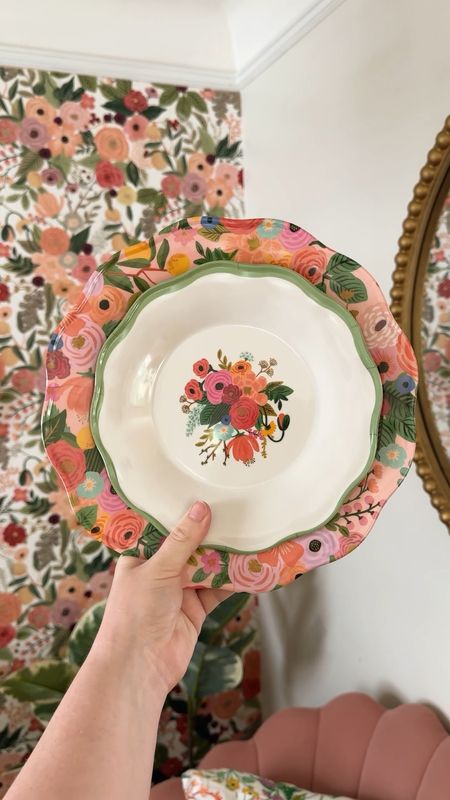 Rifle Paper Co Garden Party Melamine Dinnerware! Use code EMILY20 for 20% off #gifted 