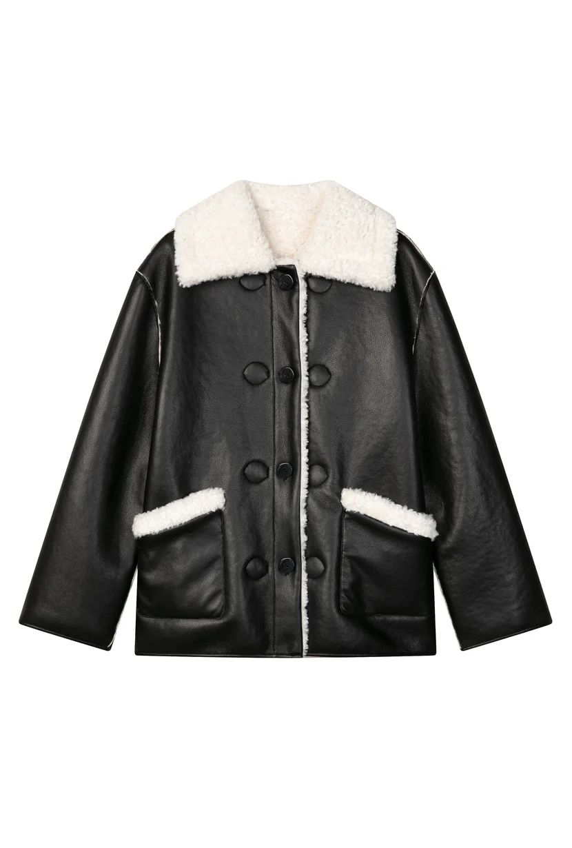 Marron Reversible Jacket - Faux Teddy Fur & Leather | Petite Studio NYC