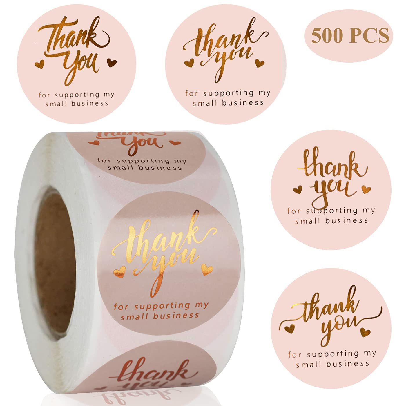 1.5'' Thank You for Supporting My Small Business Stickers 500 PCS Thank You Stickers 4 Design Fon... | Amazon (US)