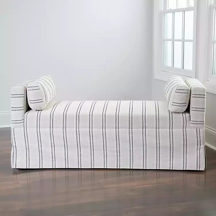 New! Stitched Stripe Upholstered Bench | Kirkland's Home