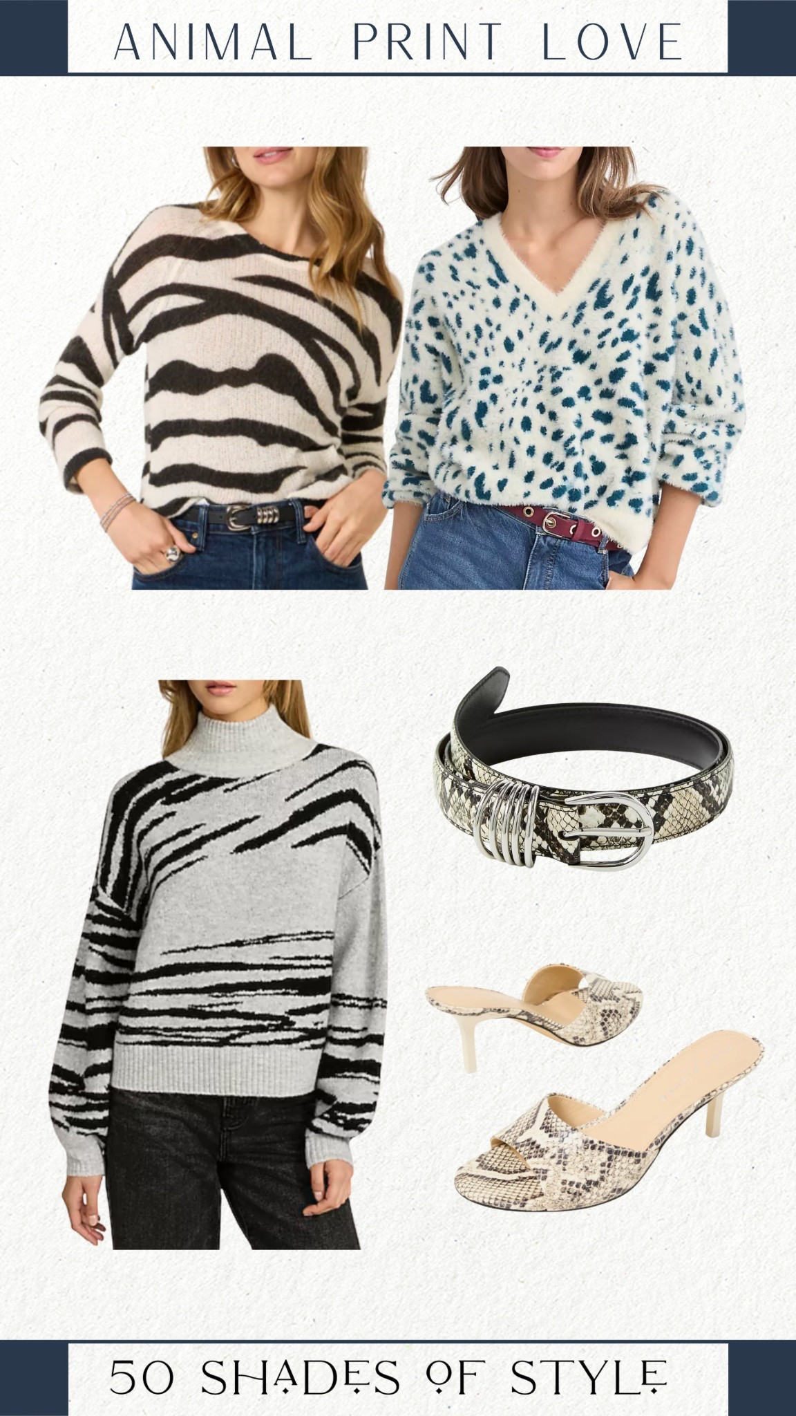 anima print sweater, zebra sweater, leopard print sweater, snakeskin belt, snakeskin shoes, winter outfit 

#LTKSeasonal #LTKOver40 #LTKootd