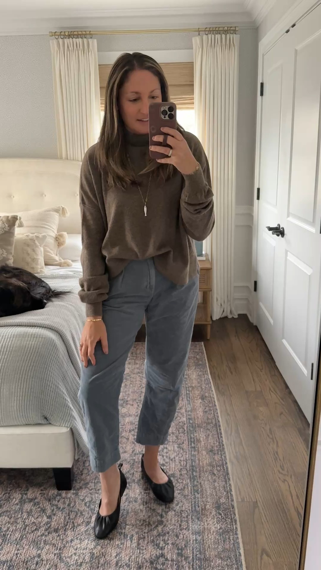 Today’s OOTD for a full day of meetings! AYR cords (on sale and available in all sizes!!), the coziest cashmere mock turtleneck, a statement necklace from Thatch and the softest ballet flats 🙌🏻

#LTKSeasonal #LTKSaleAlert #LTKootd