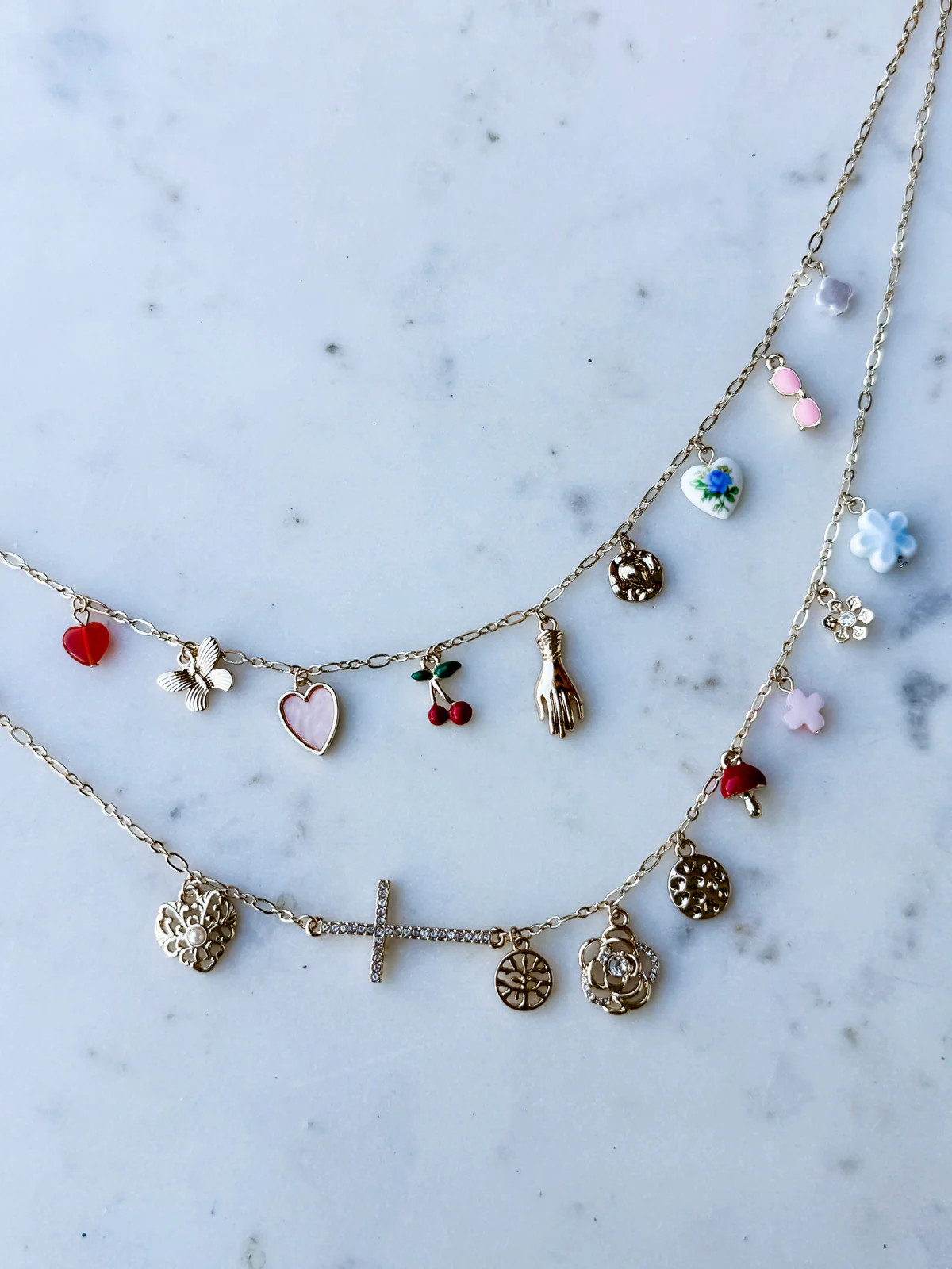 Beauty and Bliss Multi Charm Layered Necklace | Ruthie Grace