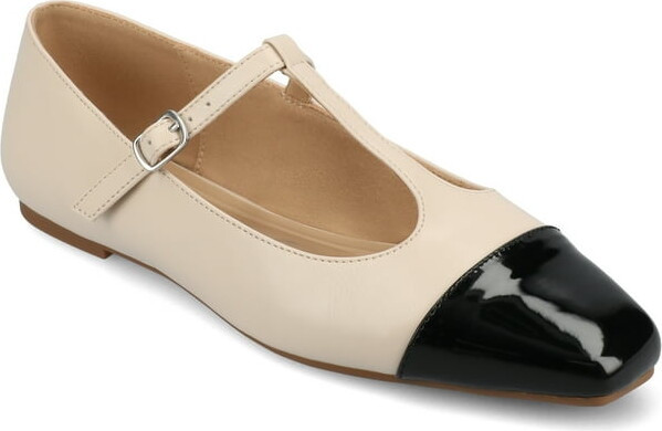 Journee Womens Theah T-Strap Cap Toe Mary Jane Dress Flats, Widths Available | Walmart (US)