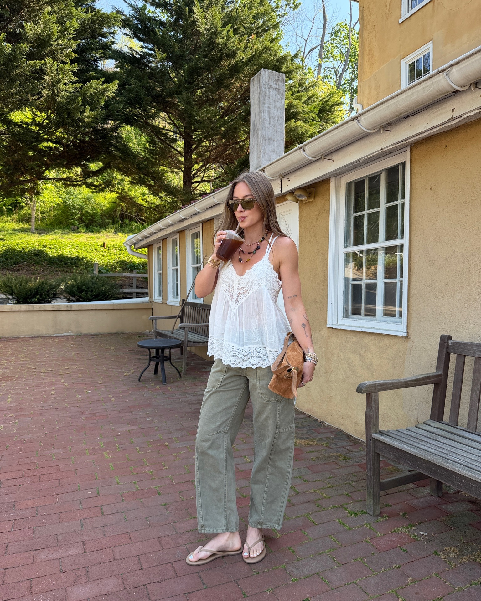 5/6/26 Casual Spring to Summer Outfit

An easy outfit for that spring-to-summer transition 🤍 wearing a Free People flowy top (XS) with my green barrel jeans (linked similar), TKEES flip flops, and a J.Crew bag. Finished with my Vela sunglasses (not linkable)—everything else is linked here ✨

#LTKootd #LTKSeasonal