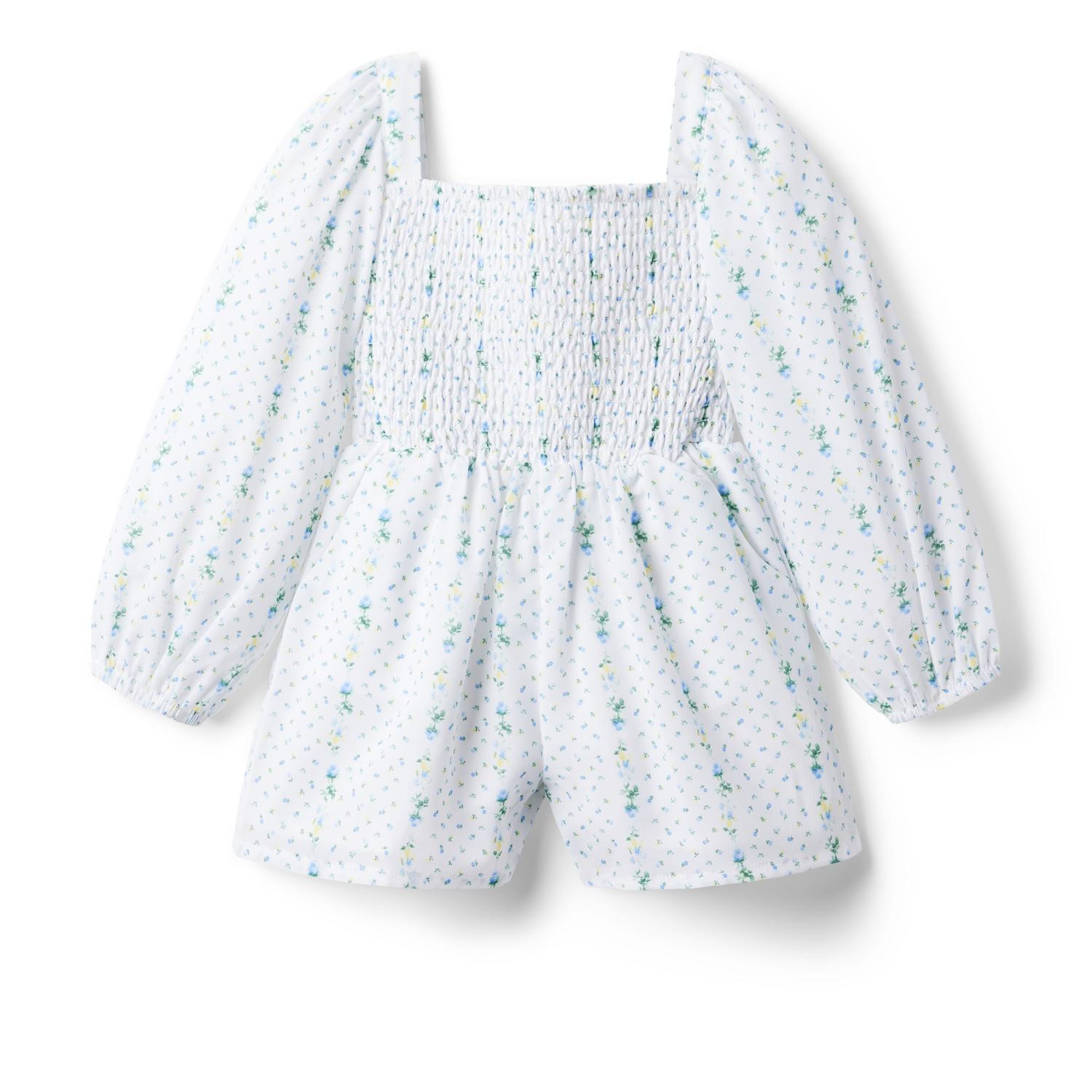 The Emma Floral Smocked Chiffon Romper | Janie and Jack