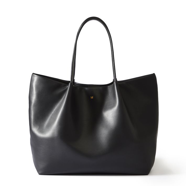 Vegan Leather Ruched Tote | Mark and Graham