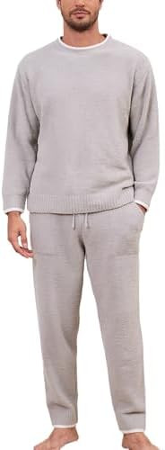 Snuggle Sac Mens Pajamas Set Fleece Winter Sleepwear Fuzzy Long Sleeve Soft Loungewear Sets with ... | Amazon (US)