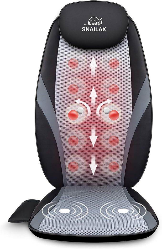 Snailax Shiatsu Massage Cushion with Heat Massage Chair Pad Kneading Back Massager for Home Offic... | Amazon (US)