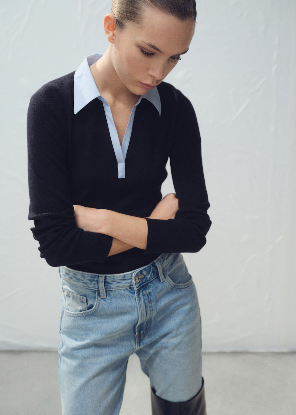 Combined shirt-collar sweater | Mango (US/MX/AU)