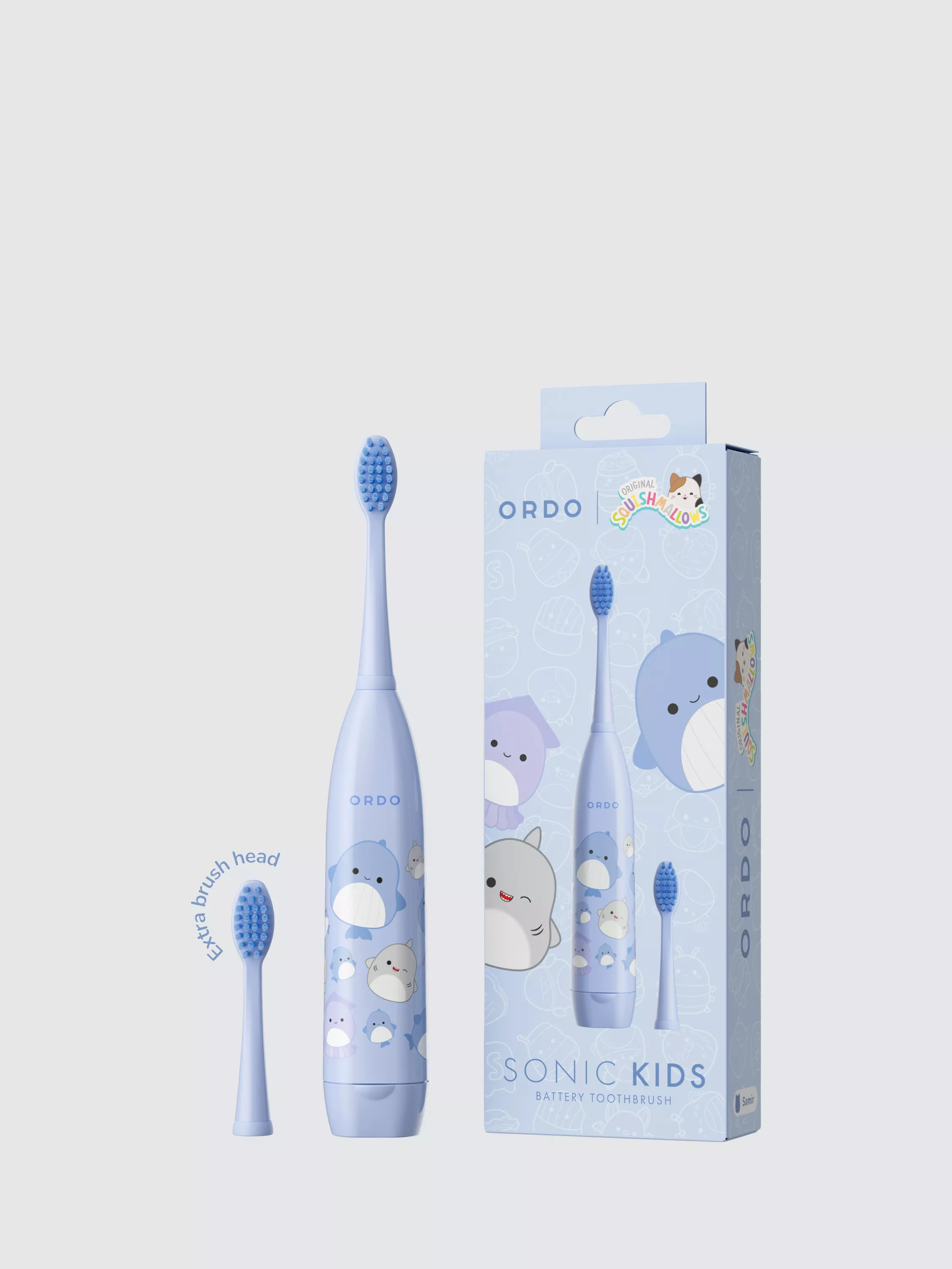Ordo Squishmallows Samir Sonic Kids Battery Toothbrush, Blue | John Lewis (UK)