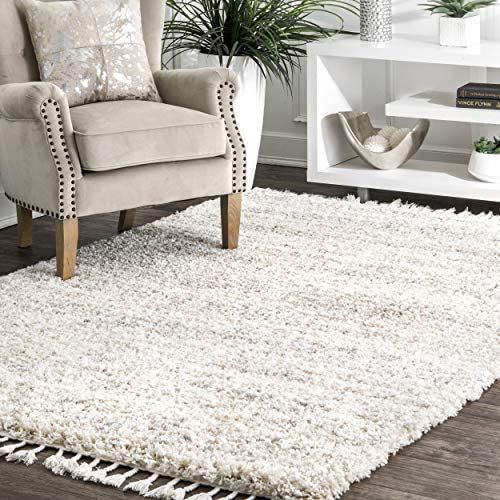 nuLOOM Brooke Contemporary Shag Area Rug, 7' 10" x 11', Ivory | Amazon (US)