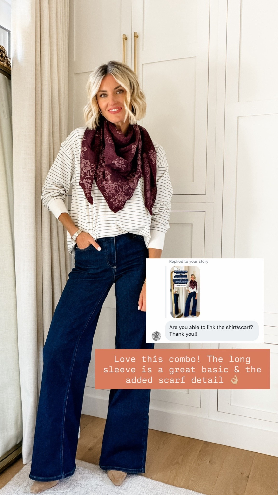 The scarf adds such a fun flair to these basic pieces together! A great price point too. Wearing xs/2

Loverly grey, Walmart fashion, scarf styling, fall fashion