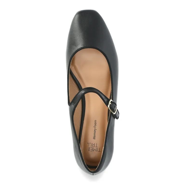 Time and Tru Women's Faux Leather Mary Jane Flats, Sizes 6-11 - Walmart.com | Walmart (US)