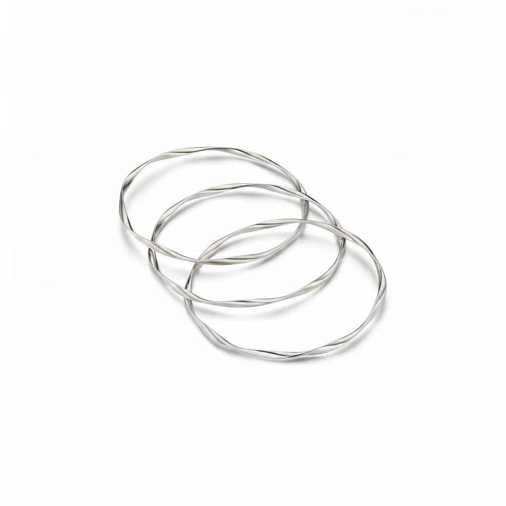 Ribbon Interlocking Bangles - Silver | Orelia