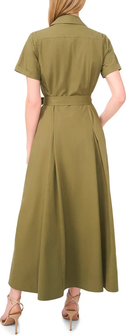 Ted Baker Box Pleat Tie Belt Cotton Maxi Shirtdress | Nordstrom | Nordstrom