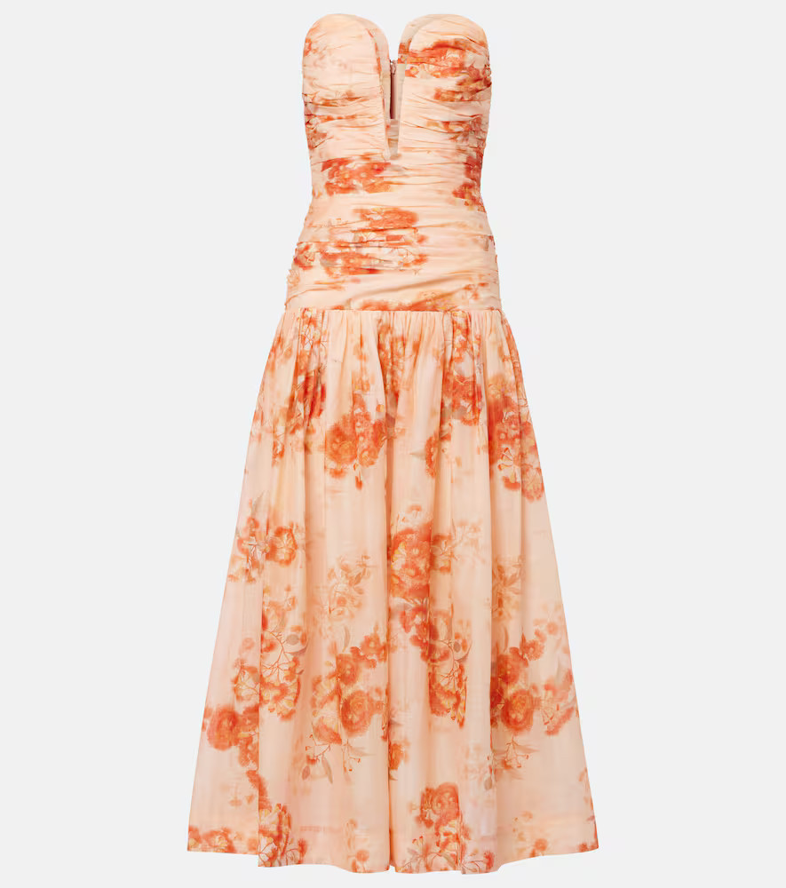 Zimmermann Cascadian floral strapless midi dress | Mytheresa (US/CA)